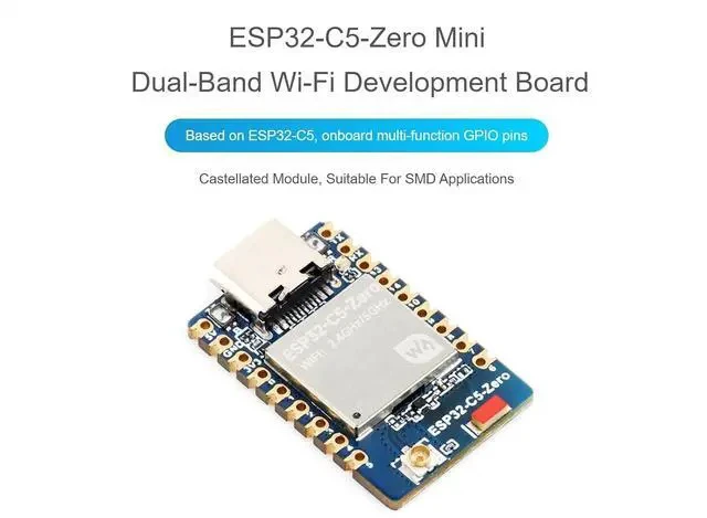 Alt view image 2 of 7 - ESP32-C5 Mini 2.4GHz/5GHz Dual-Band Wi-Fi Development Board Based on ESP32-C5-HF4Integrated Bluetooth 5 (LE),IEEE 802.15.4 (Zigbee 3.0 and Thread) Wireless Communications