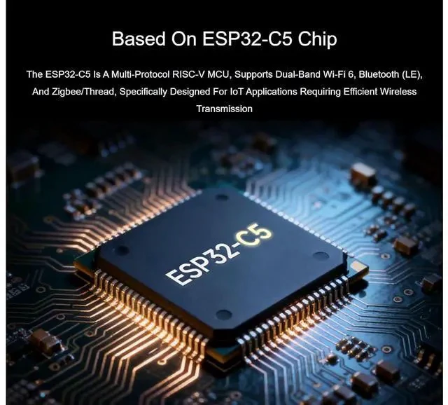 Alt view image 4 of 7 - ESP32-C5 Mini 2.4GHz/5GHz Dual-Band Wi-Fi Development Board with pre-soldered Header Based on ESP32-C5-HF4Integrated Bluetooth 5 (LE),IEEE 802.15.4 Wireless Communications