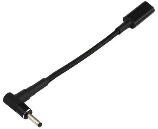 Alt view image 2 of 5 - Right Angle 3.0×1.0mm DC to USB-C PD 100W Nylon Braided Power Cable|18.5V~20V Trigger Converter Cord