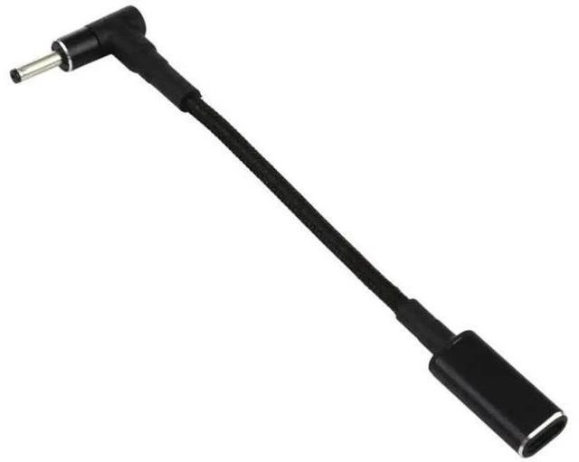 Alt view image 4 of 5 - Right Angle 3.0×1.0mm DC to USB-C PD 100W Nylon Braided Power Cable|18.5V~20V Trigger Converter Cord
