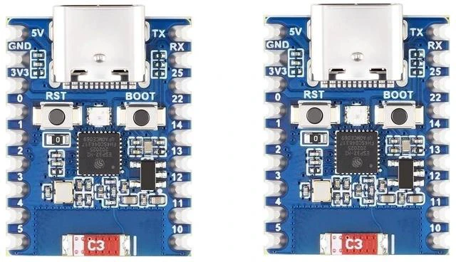 Main image of 2Pack ESP32-H2 Mini Development Board Based on ESP32-H2FH4S chip,RISC-V 32-bit Single-core Processor,Supports BLE/Zigbee/Thread Wireless Communication,4MB Flash