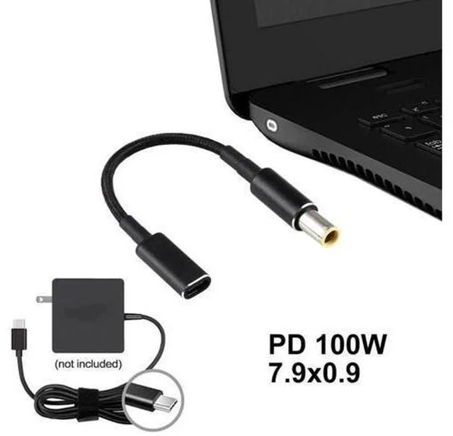 Alt view image 5 of 5 - 100W PD Nylon Braided DC 7.9×0.9mm to USB-C Fast Charging Converter Cable, 18.5V-20V Input