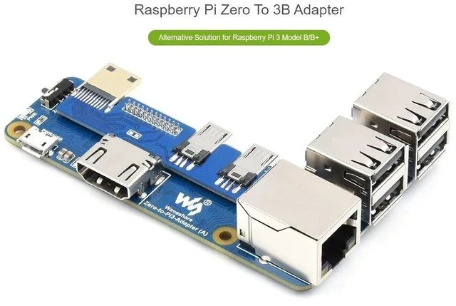 Alt view image 3 of 7 - Pi Zero to Raspberry Pi 3B/B+ Adapter,Based on Raspberry Pi Zero to Reproduce The Original Appearance of The 3B Series,Alternative Solution for Raspberry Pi 3 Model B/B+