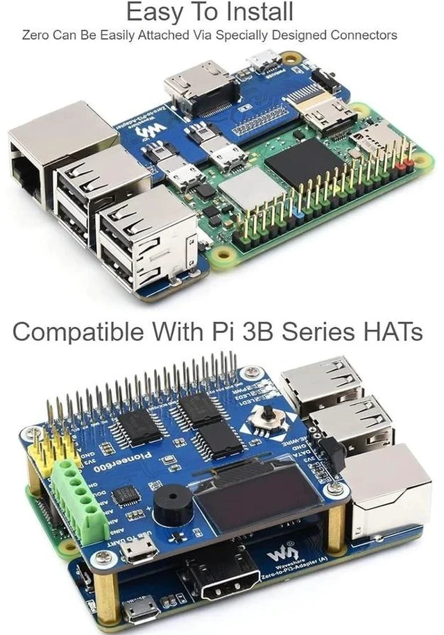 Alt view image 4 of 7 - Pi Zero to Raspberry Pi 3B/B+ Adapter,Based on Raspberry Pi Zero to Reproduce The Original Appearance of The 3B Series,Alternative Solution for Raspberry Pi 3 Model B/B+
