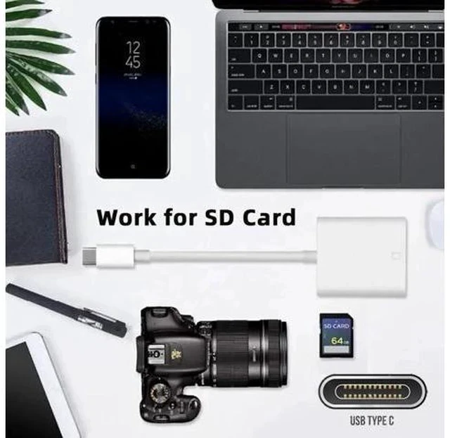 Alt view image 6 of 7 - USB-C to SD/SDHC/SDXC Card Reader Adapter, USB2.0 Memory Card Reader for Laptop, Mac, Tablet & Smartphone