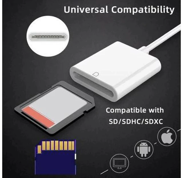Alt view image 7 of 7 - USB-C to SD/SDHC/SDXC Card Reader Adapter, USB2.0 Memory Card Reader for Laptop, Mac, Tablet & Smartphone