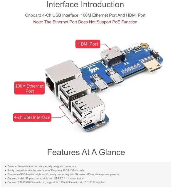 Alt view image 6 of 7 - Pi Zero to Raspberry Pi 3B/B+ Adapter,Based on Raspberry Pi Zero to Reproduce The Original Appearance of The 3B Series,Alternative Solution for Raspberry Pi 3 Model B/B+