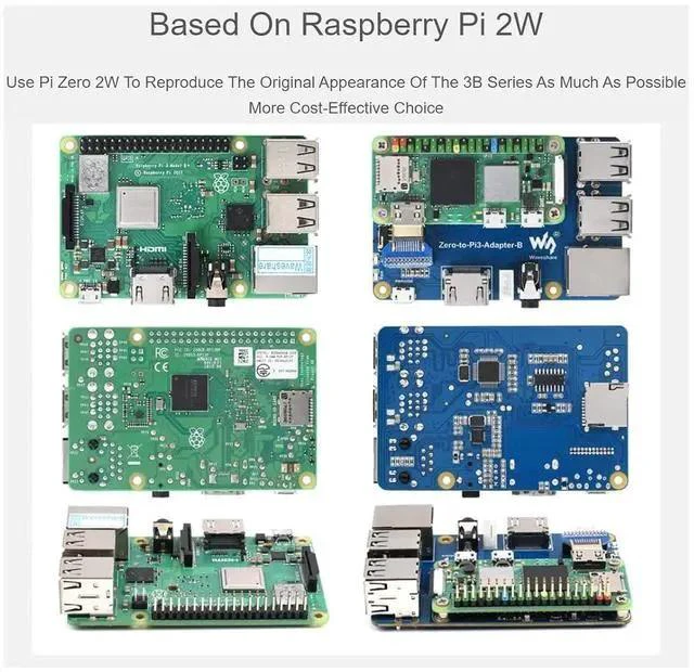 Alt view image 6 of 7 - Pi Zero 2W to Raspberry Pi 3B/B+ Adapter,Based on Raspberry Pi Zero 2W to Reproduce The Original Appearance of The 3B Series,Alternative Solution for Raspberry Pi 3 Model B/B+