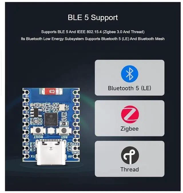 Alt view image 3 of 7 - ESP32-H2 Mini Development Board with pre-soldered Header Based on ESP32-H2FH4S chip,RISC-V 32-bit Single-core Processor,Supports BLE/Zigbee/Thread Wireless Communication,4MB Flash