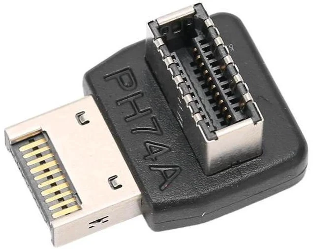 Alt view image 3 of 7 - PH74A USB 3.1 Type-E 90 Degree Adapter, Vertical USB-C Header Converter for Motherboard Front Panel