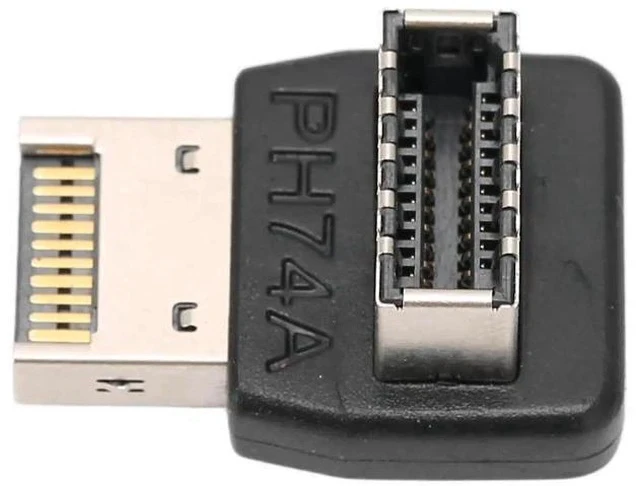 Alt view image 4 of 7 - PH74A USB 3.1 Type-E 90 Degree Adapter, Vertical USB-C Header Converter for Motherboard Front Panel
