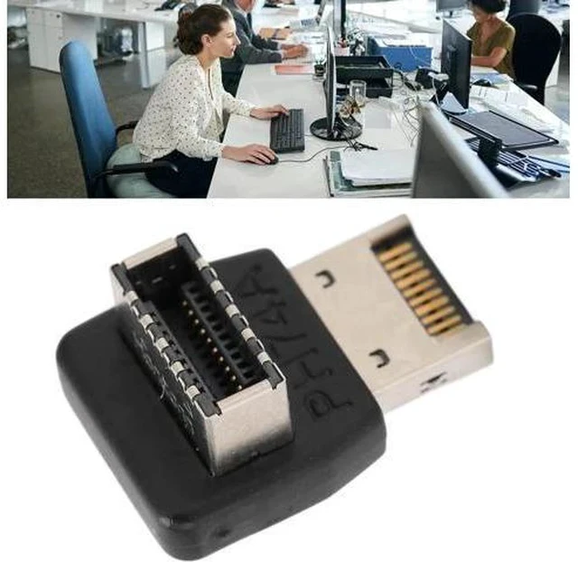 Alt view image 5 of 7 - PH74A USB 3.1 Type-E 90 Degree Adapter, Vertical USB-C Header Converter for Motherboard Front Panel