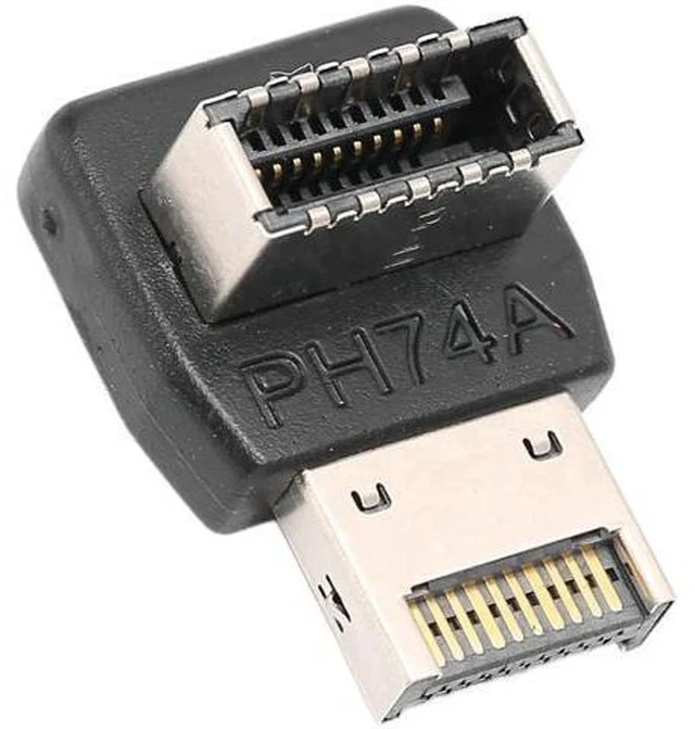 Alt view image 6 of 7 - PH74A USB 3.1 Type-E 90 Degree Adapter, Vertical USB-C Header Converter for Motherboard Front Panel