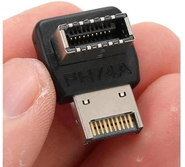 Alt view image 7 of 7 - PH74A USB 3.1 Type-E 90 Degree Adapter, Vertical USB-C Header Converter for Motherboard Front Panel