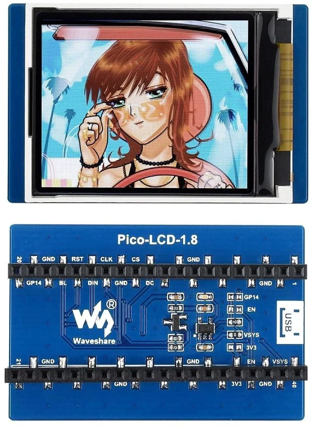 Alt view image 3 of 7 - 1.8inch LCD Display Module for Raspberry Pi Pico Microcontroller Board,160×128 Resolution 65K RGB Colors Display TFT Screen,SPI Interface