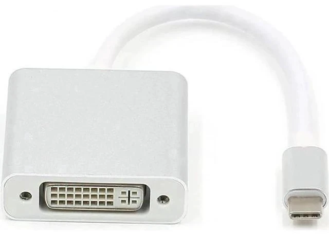 Alt view image 3 of 4 - USB C to DVI-D Adapter, USB 3.1 Type-C (USB-C) to DVI 1080P@60Hz Converter, Thunderbolt 3 & DP Alt Mode Compatible, Aluminum Case for 2017 MacBook Pro, Yoga 920 Silver
