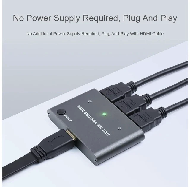 Alt view image 4 of 7 - HDMI Switcher 3 in 1 Out 4K HD HDMI Switcher Splitter,Support 4K/2K@30Hz and 4K/2K (YCbCr420)@60Hz Resolution,HDMI 1.4b,DVI1.0,Compatible with Raspberry Pi, PC, Smartphone