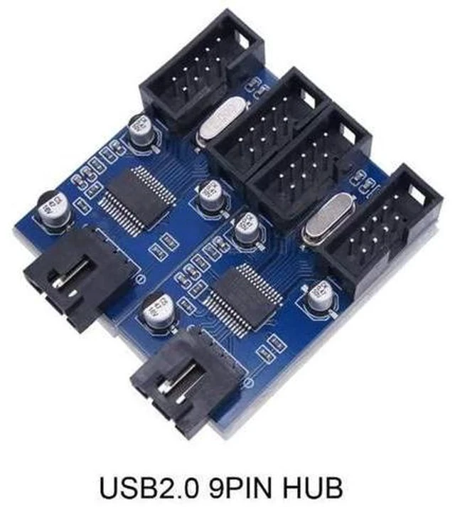 Alt view image 5 of 7 - 9Pin USB 2.0 Header 1 to 2/4 Female Extension Cable, Internal USB Port Multiplier Hub Adapter