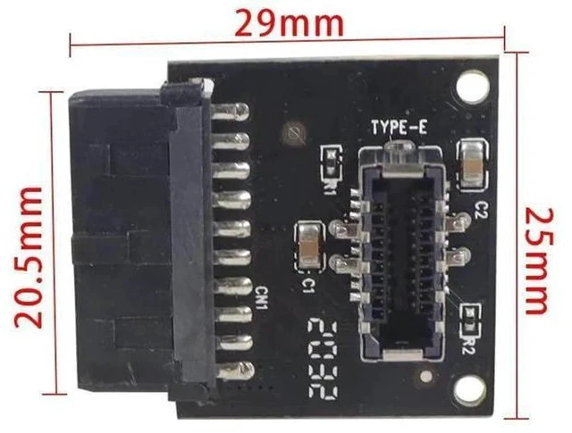 Alt view image 2 of 5 - 1PC Black USB 3.0 20Pin to Type-E Cable, USB 3.1 Front Panel Socket Adapter for Motherboard