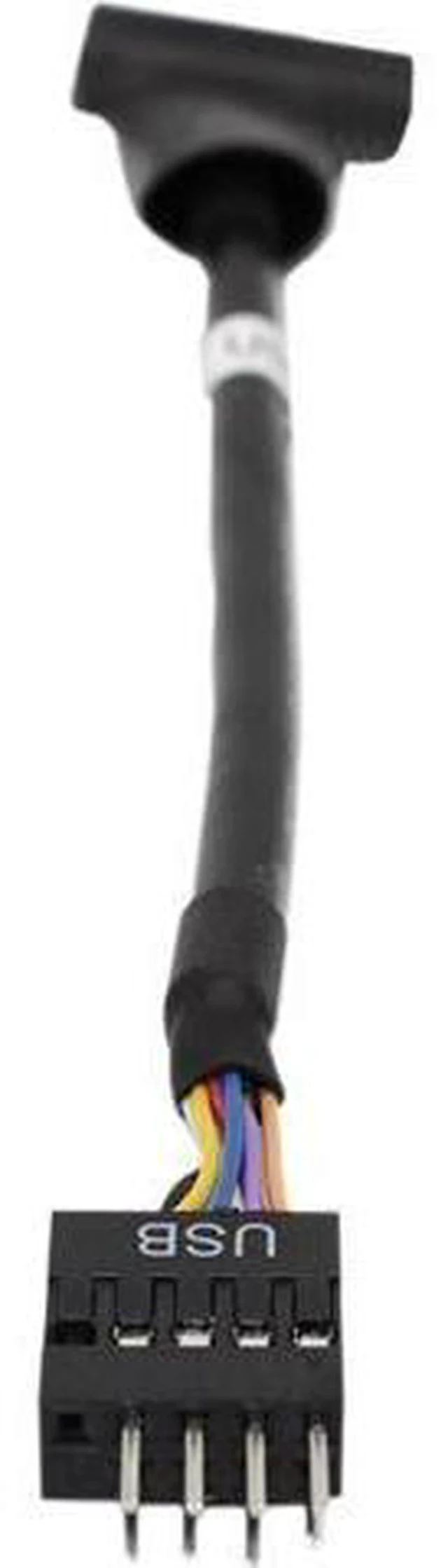 Alt view image 3 of 3 - 4 Inch Black USB 3.0 20Pin Female to USB 2.0 9Pin Male Motherboard Adapter Cable