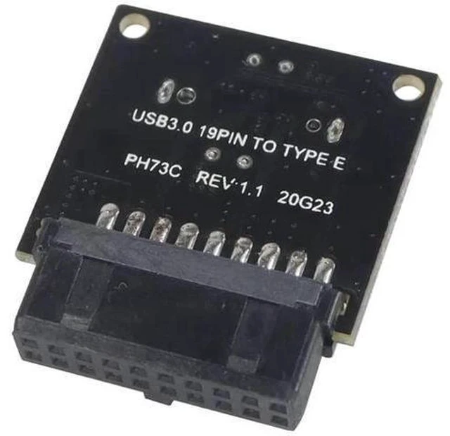 Alt view image 4 of 5 - 1PC Black USB 3.0 20Pin to Type-E Cable, USB 3.1 Front Panel Socket Adapter for Motherboard