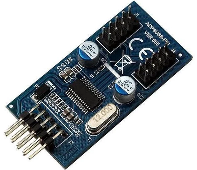 Alt view image 3 of 5 - 30CM Motherboard USB2.0 9Pin 1-to-2 Splitter Cable, Single 9Pin Male to Dual 9Pin Male Internal Header Extension Adapter