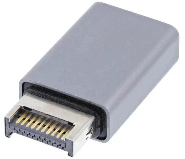 Alt view image 4 of 7 - USB 3.1 Type-E Male Front Panel Header to USB 3.0 Type-A Female Adapter, Motherboard Internal Data Converter