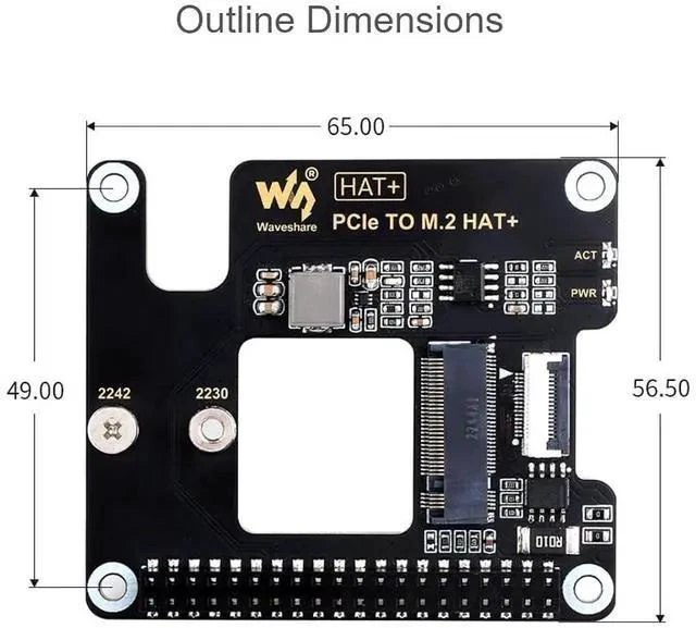 Alt view image 6 of 7 - PCIe to M.2 Adapter for Raspberry Pi 5,Support M.2 NVMe SSD 2230 2242,Supports Gen2 and Gen3 Modes