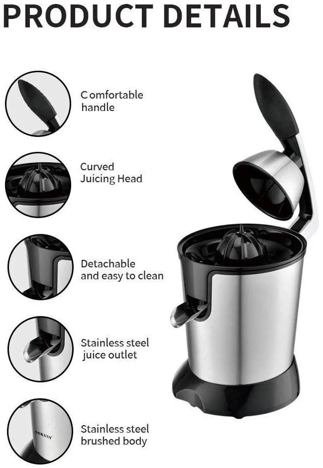 Alt view image 6 of 7 - US Standard 110V Household Stainless Steel Juicer Lemon Orange Pulp Juice Separator, Food-Grade Stainless Steel, Electric Juicer Machine for Home Use