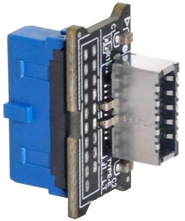 Alt view image 2 of 5 - Vertical Key-A Type-E to USB 3.0 20Pin Header Adapter, USB 3.1 Front Panel Socket Converter for Motherboard
