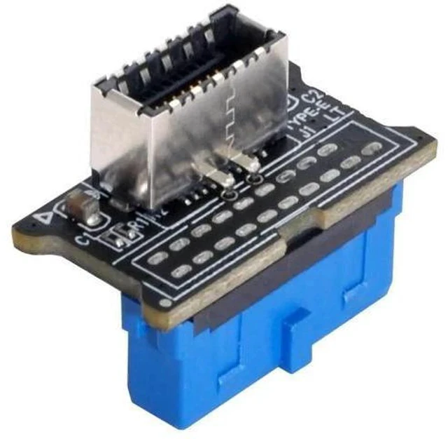 Alt view image 4 of 5 - Vertical Key-A Type-E to USB 3.0 20Pin Header Adapter, USB 3.1 Front Panel Socket Converter for Motherboard