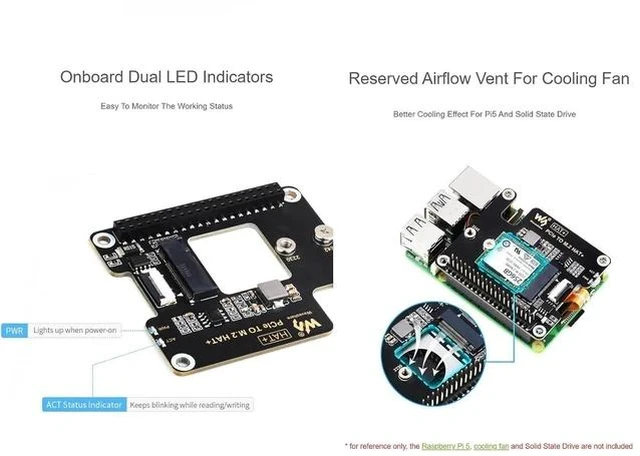 Alt view image 7 of 7 - PCIe to M.2 Adapter for Raspberry Pi 5,Support M.2 NVMe SSD 2230 2242,Supports Gen2 and Gen3 Modes
