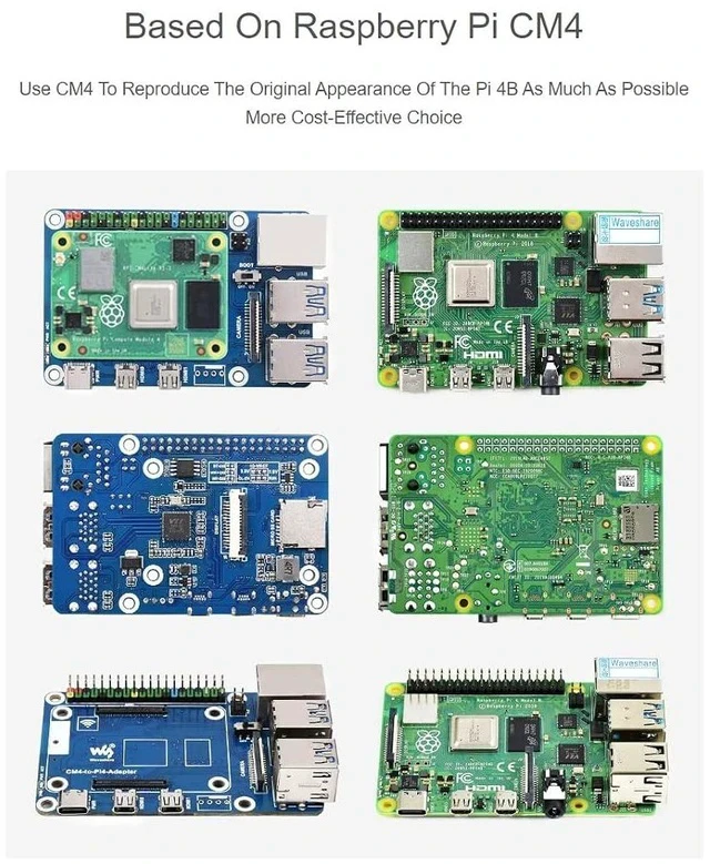 Alt view image 3 of 7 - Compute Module 4 to Raspberry Pi 4B Adapter,Based on Compute Module 4 to Reproduce The Original Appearance of Pi 4 B,Alternative Solution for Raspberry Pi 4B