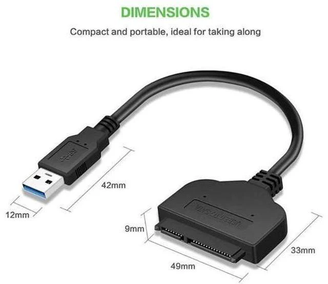Alt view image 2 of 5 - USB 3.0 to SATA III Adapter Cable for 2.5" SSD & HDD, Not Compatible with 3.5-inch Hard Drives