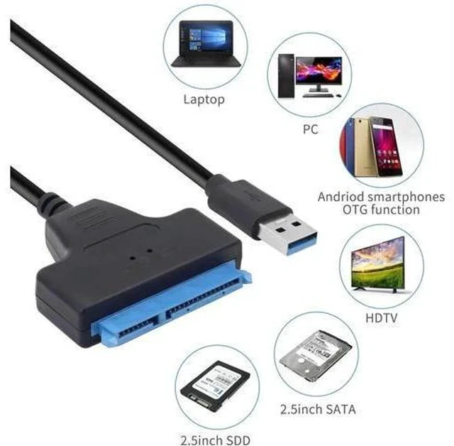 Alt view image 2 of 7 - USB 3.0 to SATA III Hard Drive Adapter Cable, UASP Supported for 2.5" SSD & HDD