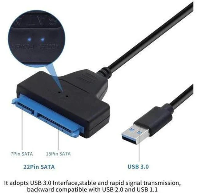 Alt view image 3 of 7 - USB 3.0 to SATA III Hard Drive Adapter Cable, UASP Supported for 2.5" SSD & HDD
