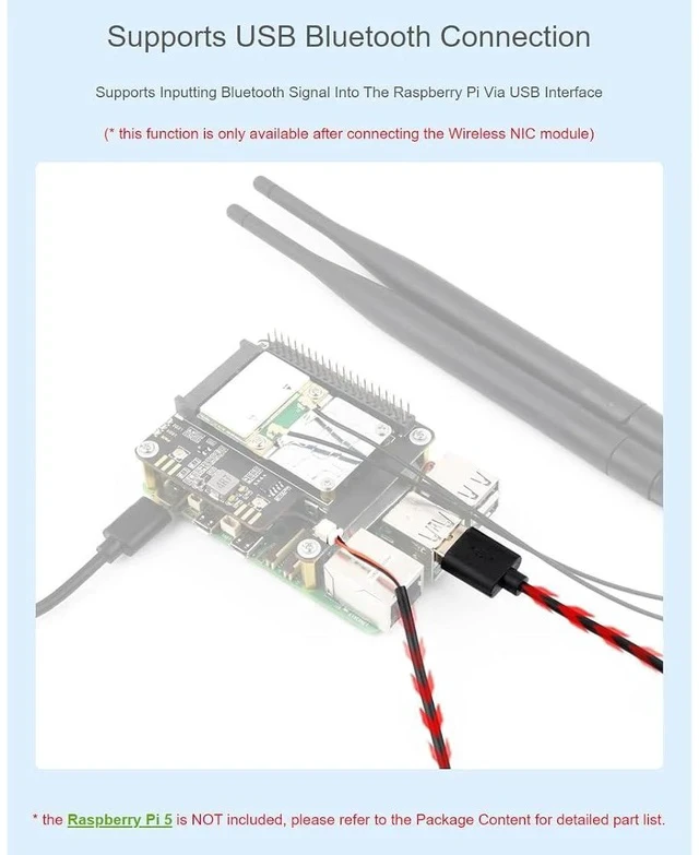 Alt view image 5 of 7 - PCIe to MiniPCIe Adapter for Raspberry Pi 5Compatible with Various MiniPCIe Wireless NIC and AI Modules,Supports USB Bluetooth Connection