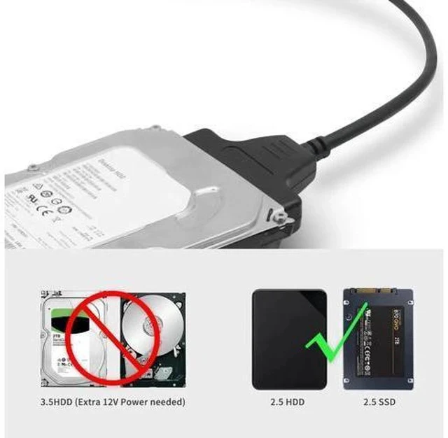 Alt view image 6 of 7 - USB 3.0 to SATA III Hard Drive Adapter Cable, UASP Supported for 2.5" SSD & HDD