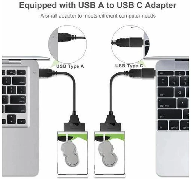 Alt view image 2 of 7 - Black USB 3.0 to 22Pin SATA Adapter Cable for 2.5 Inch HDD & SSD, UASP Supported Portable Hard Drive Converter