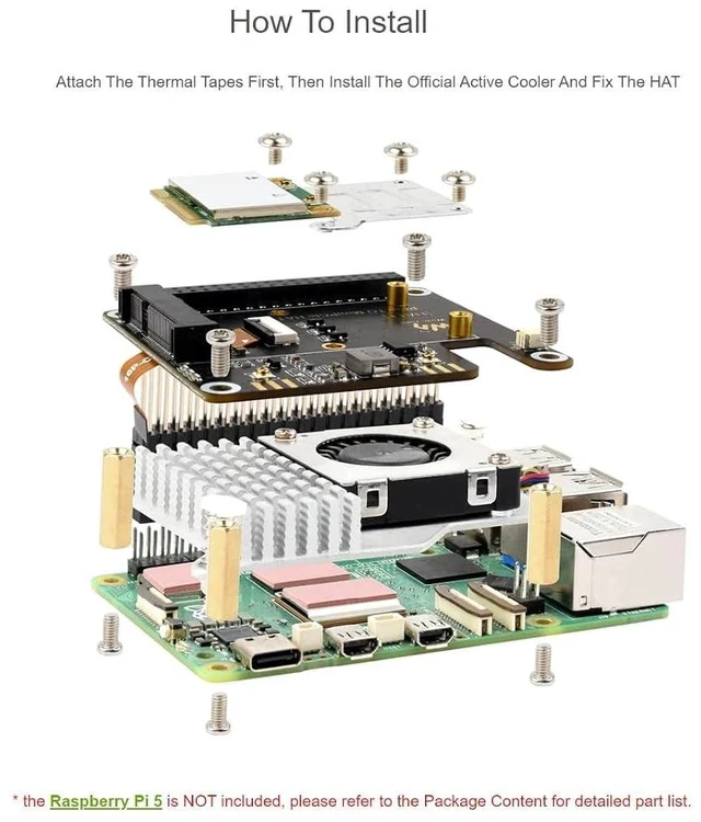 Alt view image 6 of 7 - PCIe to MiniPCIe Adapter for Raspberry Pi 5Compatible with Various MiniPCIe Wireless NIC and AI Modules,Supports USB Bluetooth Connection