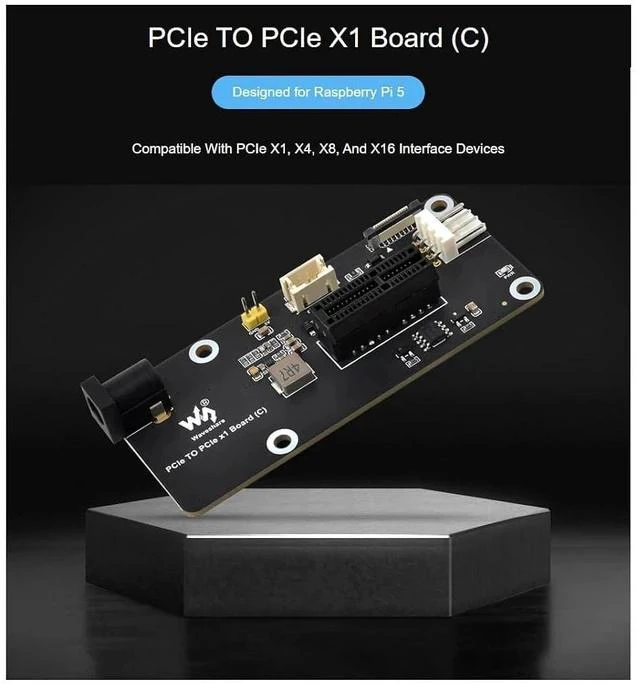 Main image of PCIe FFC Connector to Standard PCIe x1 Slot Adapter Expansion Board (C) for Raspberry Pi,Compatible with PCIe X1, X4, X8, and X16 Interface Devices