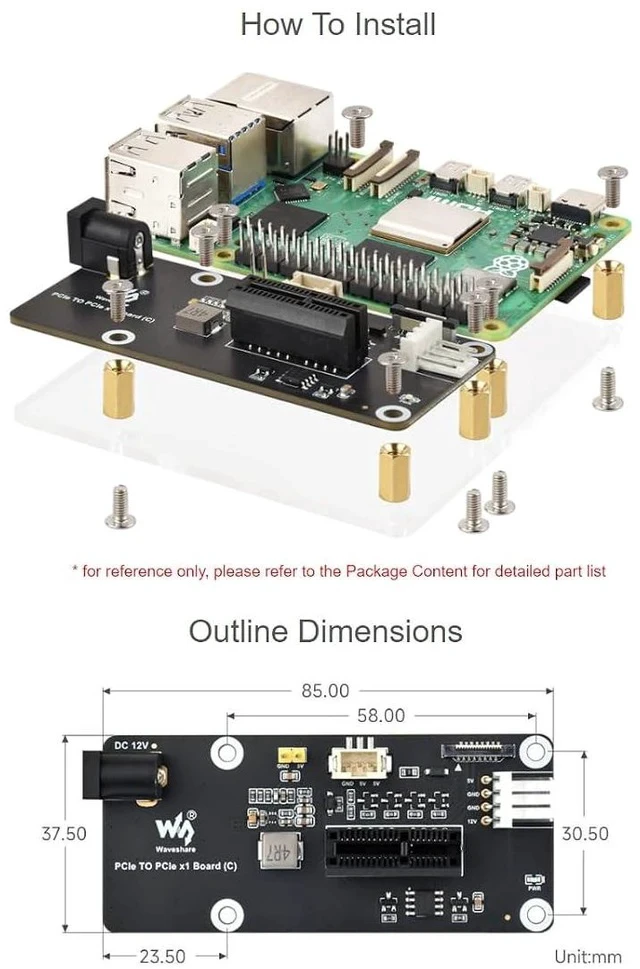 Alt view image 3 of 6 - PCIe FFC Connector to Standard PCIe x1 Slot Adapter Expansion Board (C) for Raspberry Pi,Compatible with PCIe X1, X4, X8, and X16 Interface Devices