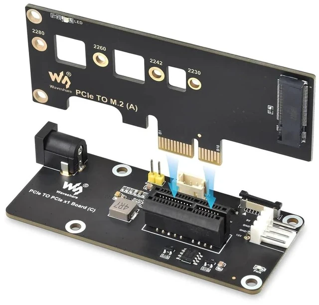 Alt view image 6 of 6 - PCIe FFC Connector to Standard PCIe x1 Slot Adapter Expansion Board (C) for Raspberry Pi,Compatible with PCIe X1, X4, X8, and X16 Interface Devices