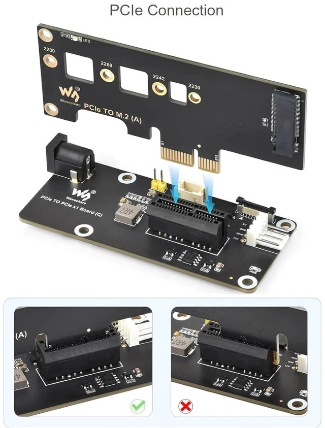 Alt view image 5 of 6 - PCIe FFC Connector to Standard PCIe x1 Slot Adapter Expansion Board (C) for Raspberry Pi,Compatible with PCIe X1, X4, X8, and X16 Interface Devices