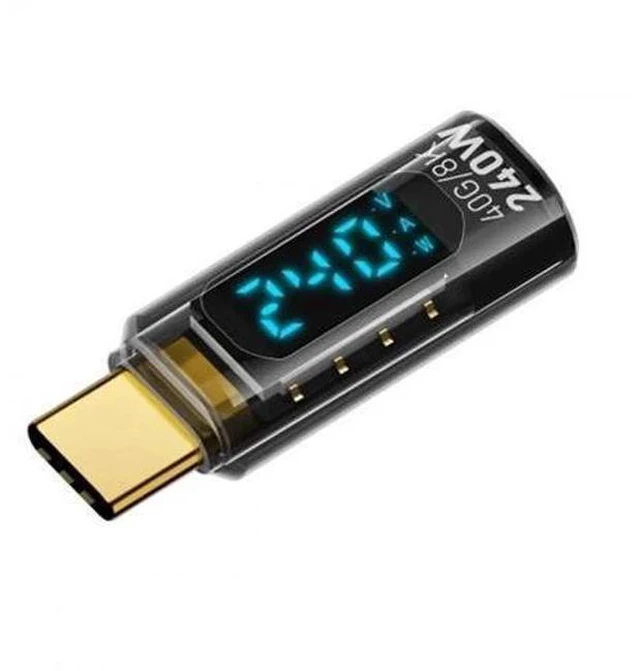 Main image of 240W USB4 Male to Female Extension Adapter with Smart LED Display, USB4.0 40Gbps Type-C Voltage Current Power Tester Detector