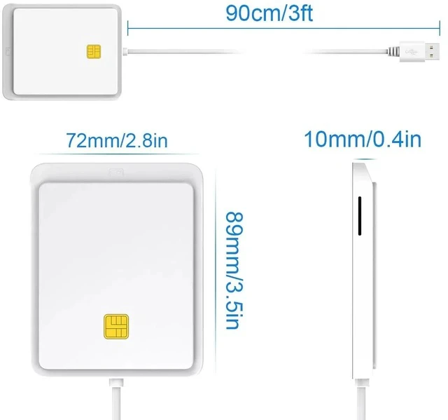 Alt view image 3 of 6 - Multi-Function Smart Card Reader Supports SIM / CAC / ID / IC Bank Cards, Tax Declaration & Memory Card Reader, Multi-OS Compatible