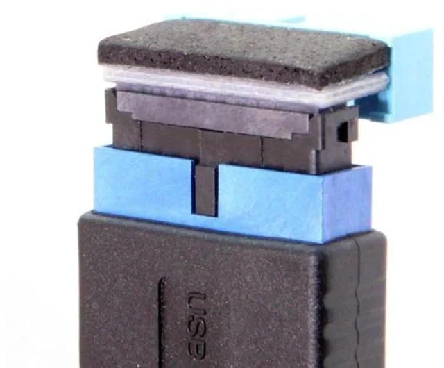 Alt view image 7 of 7 - 2 Pack 90 Degree Angled USB 3.0 19/20Pin Internal Header Male to Female Adapter, Motherboard Front Panel Gender Changer