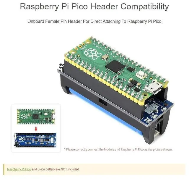 Alt view image 5 of 7 - UPS Module for Raspberry Pi Pico Board Uninterruptible Power Supply UPS HAT Power Management Expansion Board 5V,Monitoring Battery Operating Status via I2C Bus