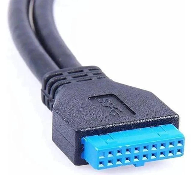 Alt view image 5 of 6 - 30cm 2-Port USB 3.0 Cable, 20Pin Motherboard Header to Dual USB A Female Adapter for Gaming PC Front Panel DIY