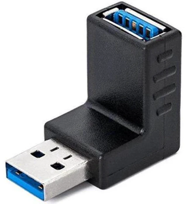 Alt view image 2 of 4 - 3 Pack 90 Degree Right Angle USB 3.0 Male to Female Coupler, Right Angled USB Adapter Connector
